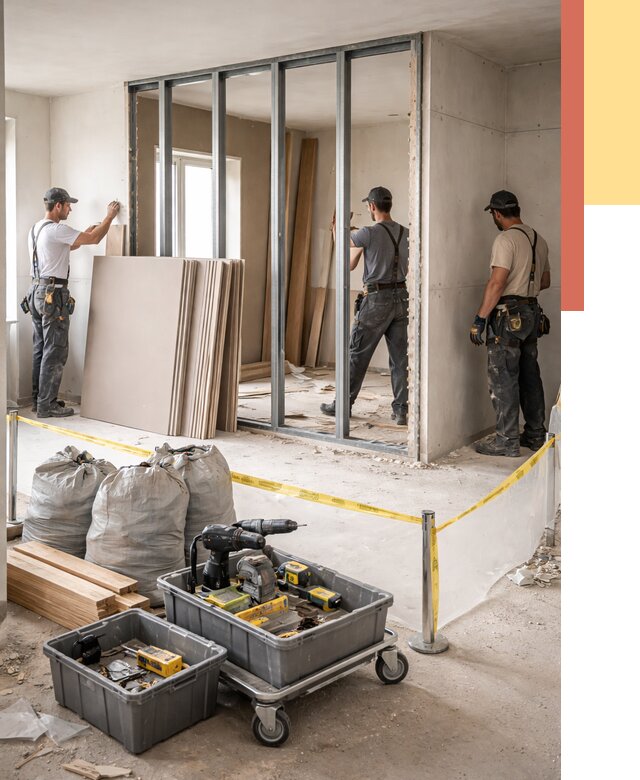 Перенос гипсокартонной перегородки в Лысьве под ключ от 4616 руб. | Демонтаж и монтаж – ОТДЕЛОЧНИК-Лсь