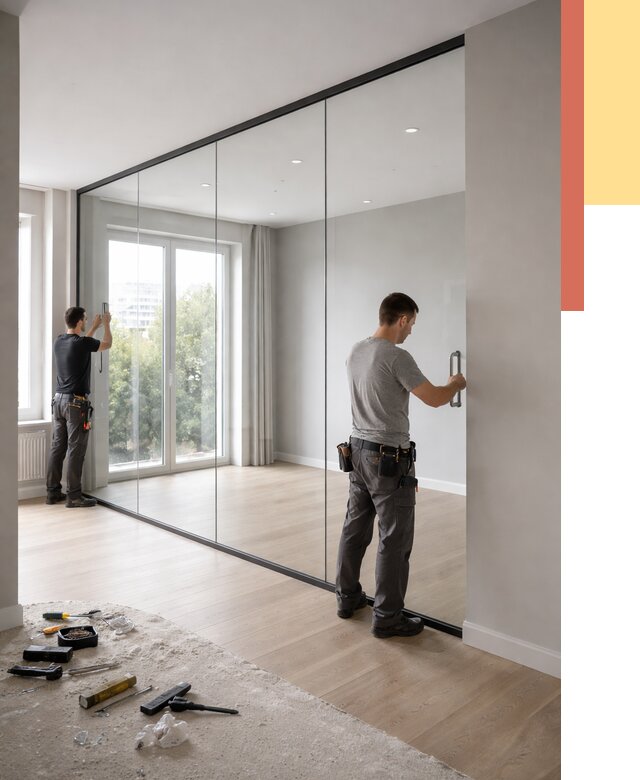 Изготовление стеклянных перегородок в Лысьве от 12667 руб. под ключ | ОТДЕЛОЧНИК-Лсь