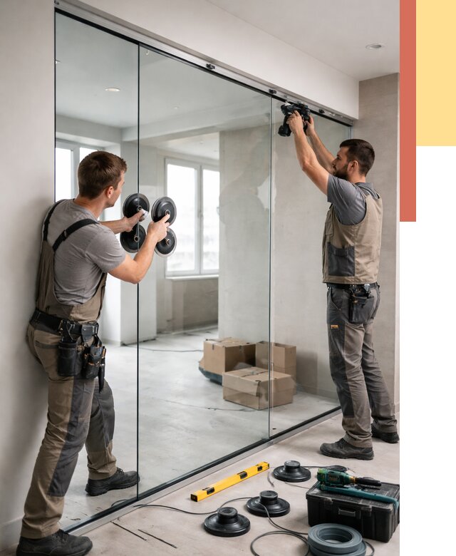 Монтаж стеклянных перегородок в Лысьве от 6667 руб. | ОТДЕЛОЧНИК-Лсь