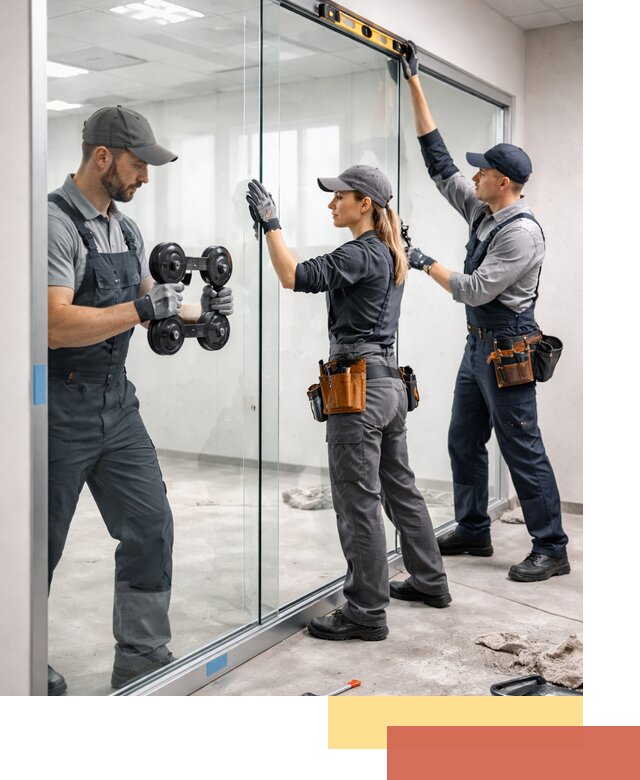 Профессиональный монтаж стеклянных перегородок в Лысьве