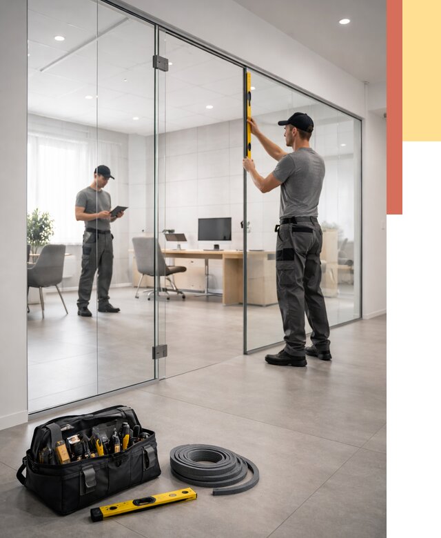 Цельностеклянные перегородки под ключ в Лысьве от 9744 руб. — монтаж и цены | ОТДЕЛОЧНИК-Лсь