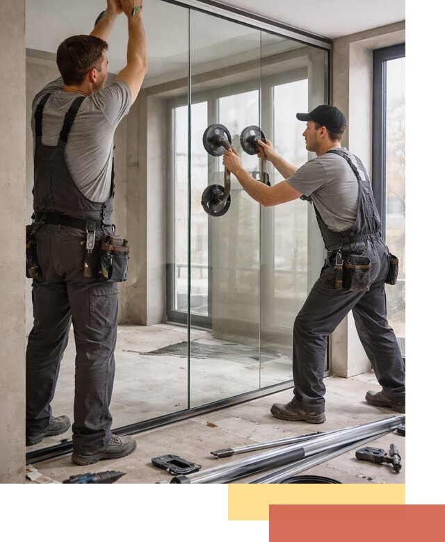 Цельностеклянные перегородки под ключ в Лысьве