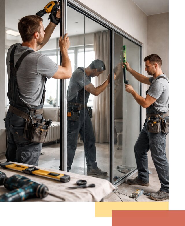 Каркасные стеклянные перегородки под ключ в Лысьве