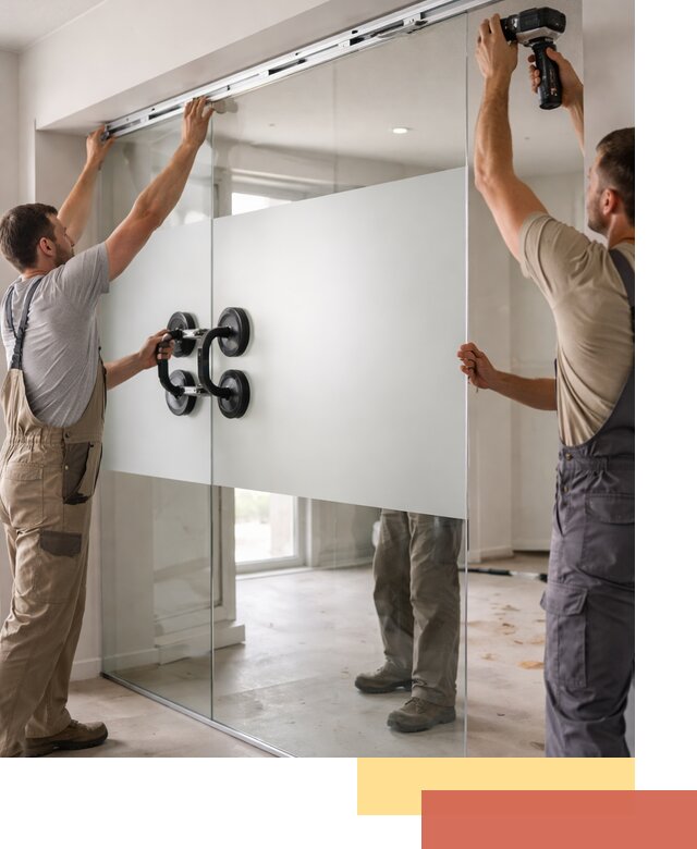 Матовые стеклянные перегородки под ключ в Лысьве