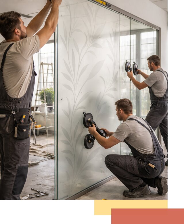 Стеклянные перегородки с рисунком на заказ в Лысьве