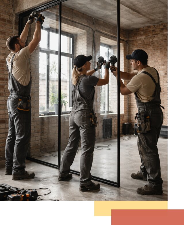 Стеклянные перегородки лофт — изготовление и монтаж в Лысьве