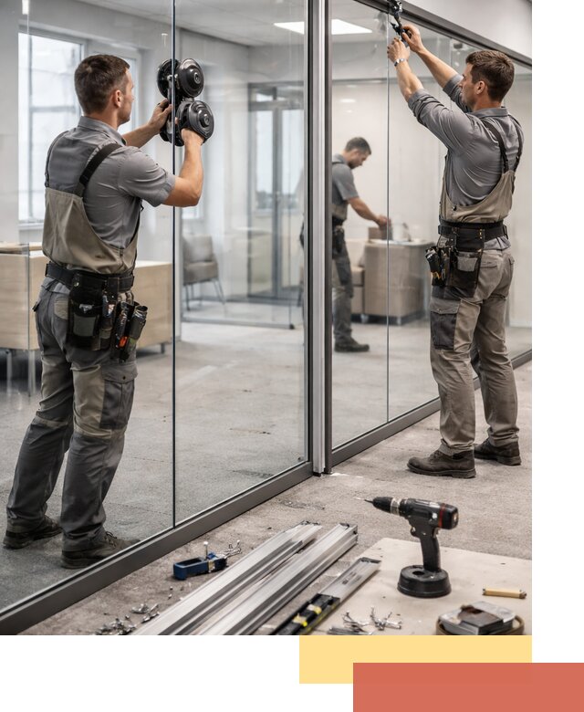 Стеклянные офисные перегородки под ключ в Лысьве