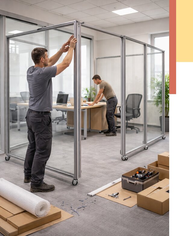 Мобильные офисные перегородки в Лысьве от 12821 руб. — установка под ключ | ОТДЕЛОЧНИК-Лсь