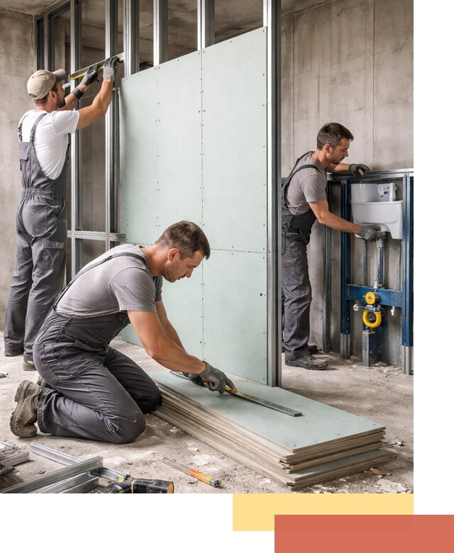 Монтаж и ремонт сантехнических перегородок в Лысьве