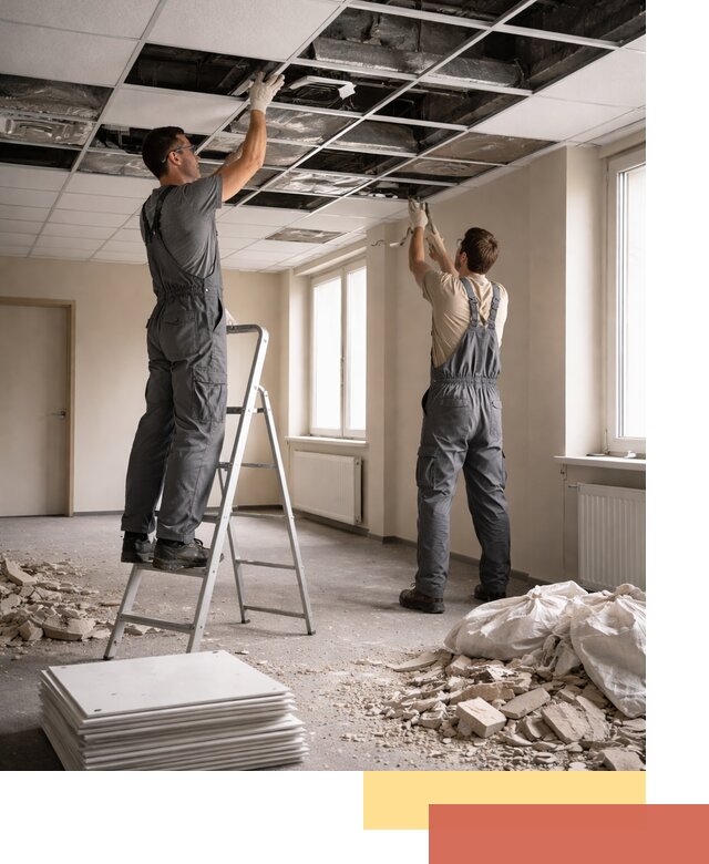 Демонтаж потолков Армстронг профессионально в Лысьве