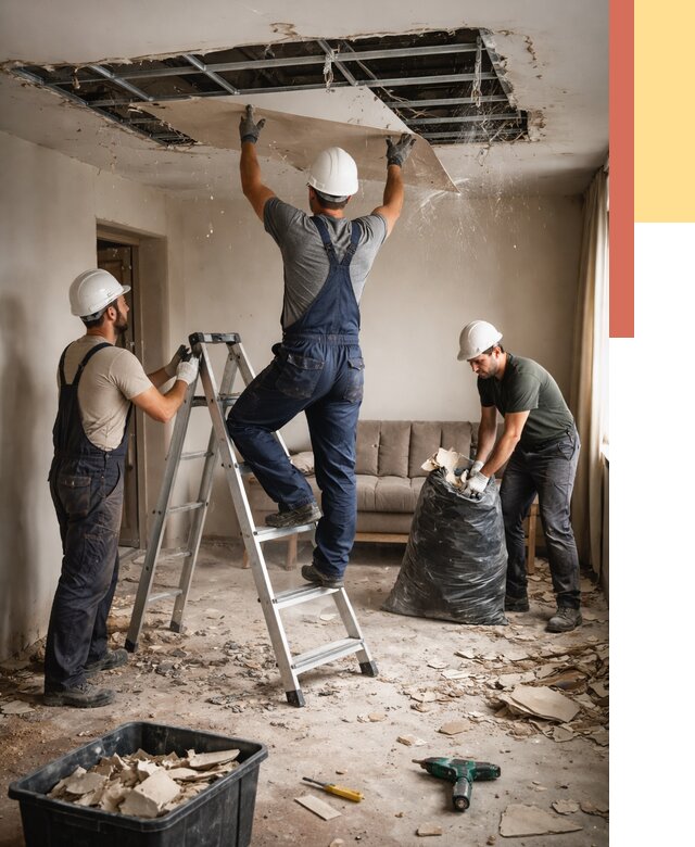 Демонтаж гипсокартонного потолка в Лысьве от 431 руб. за м2 — ОТДЕЛОЧНИК-Лсь