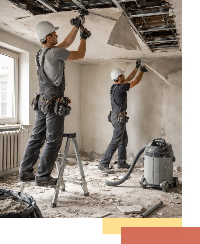 Демонтаж гипсокартонного потолка в Лысьве быстро и аккуратно