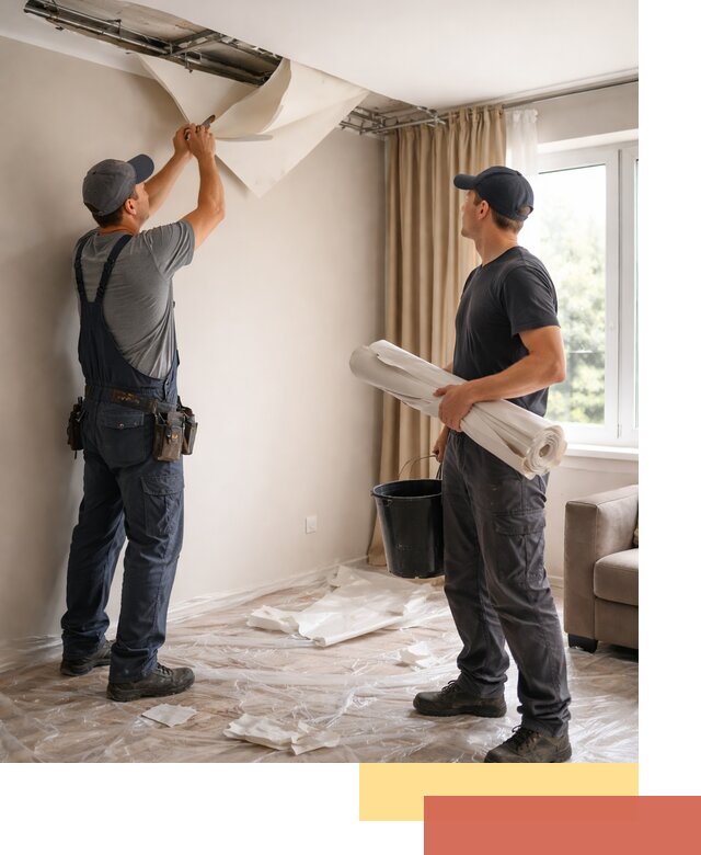 Демонтаж натяжного потолка в Лысьве быстро и аккуратно