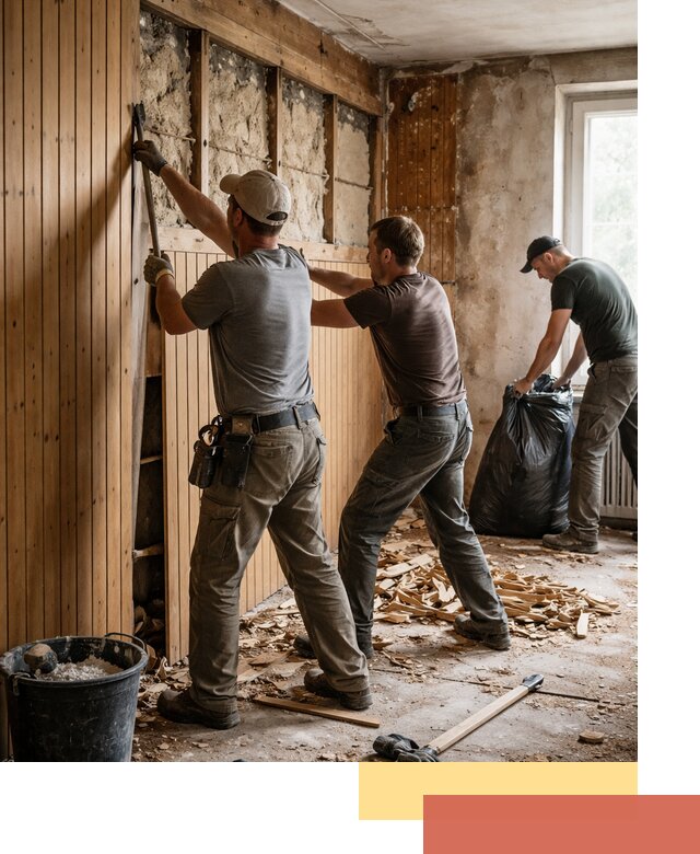 Демонтаж вагонки и вывоз материалов в Лысьве