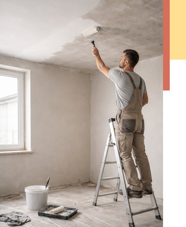 Грунтовка потолка в Лысьве от 2564 руб. — быстро и недорого | ОТДЕЛОЧНИК-Лсь