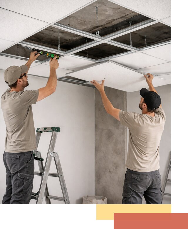 Монтаж потолка Армстронг под ключ в Лысьве