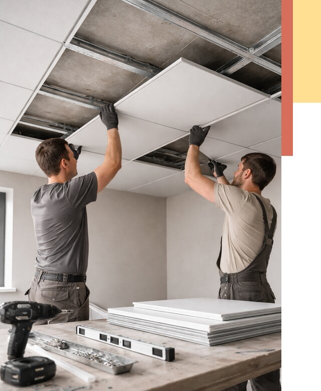 Монтаж кассетного потолка в Лысьве от 4616 руб/м2 — установка и сборка | ОТДЕЛОЧНИК-Лсь