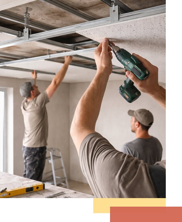 Монтаж акустического потолка в Лысьве под ключ