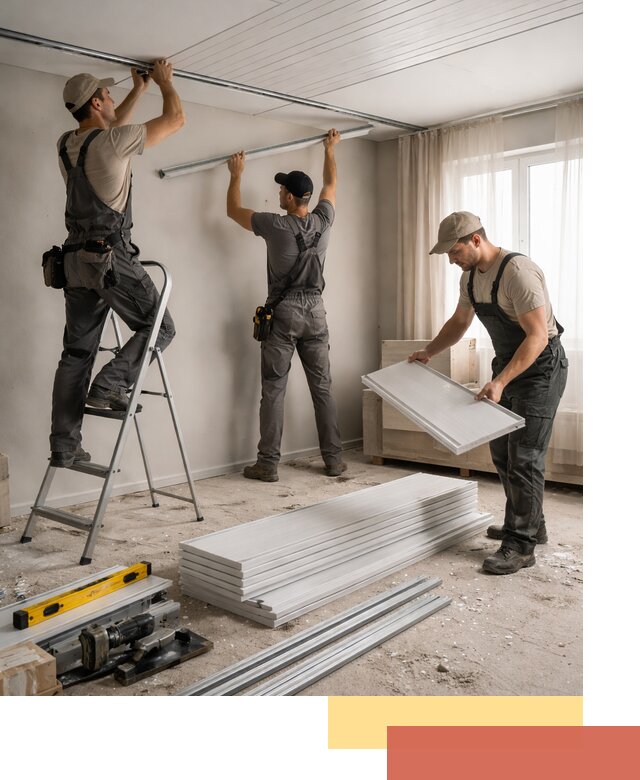 Монтаж потолка из ПВХ панелей в Лысьве оперативно и качественно