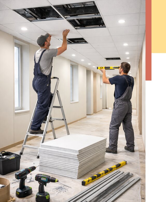 Ремонт потолка Армстронг в Лысьве от 4616 руб. — быстро и недорого | ОТДЕЛОЧНИК-Лсь