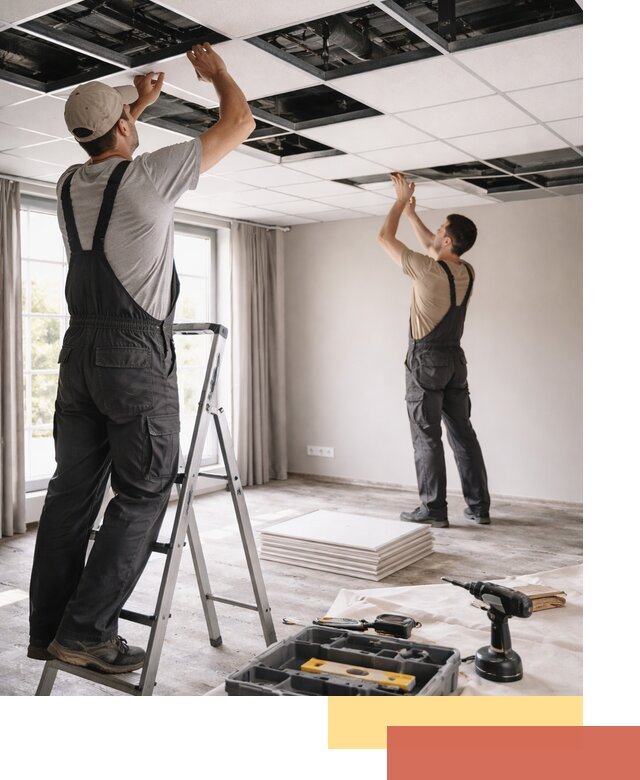 Замена плит подвесного потолка в Лысьве быстро и качественно