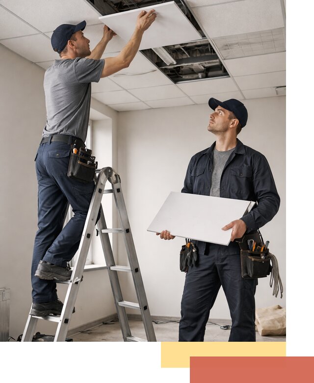 Обслуживание подвесного потолка в Лысьве — ремонт и чистка