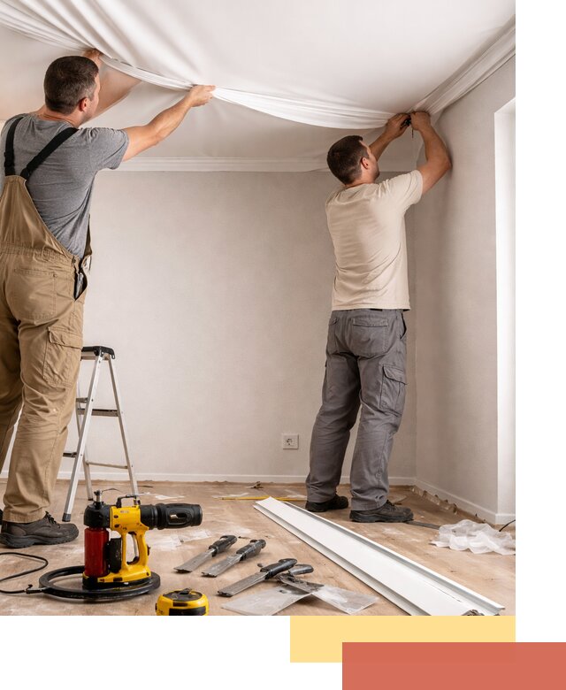 Монтаж ПВХ натяжного потолка в Лысьве качественно и быстро