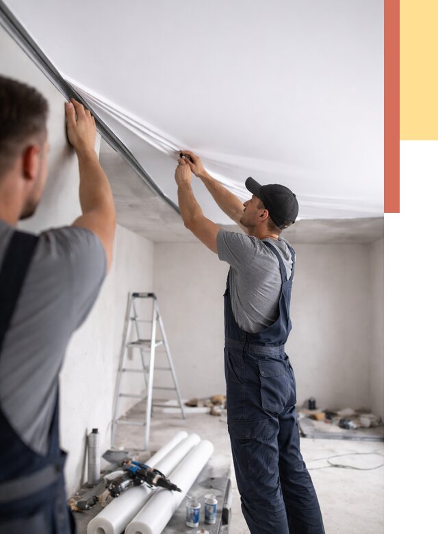 Монтаж матового натяжного потолка в Лысьве от 4616 руб./м² — быстро и недорого | ОТДЕЛОЧНИК-Лсь