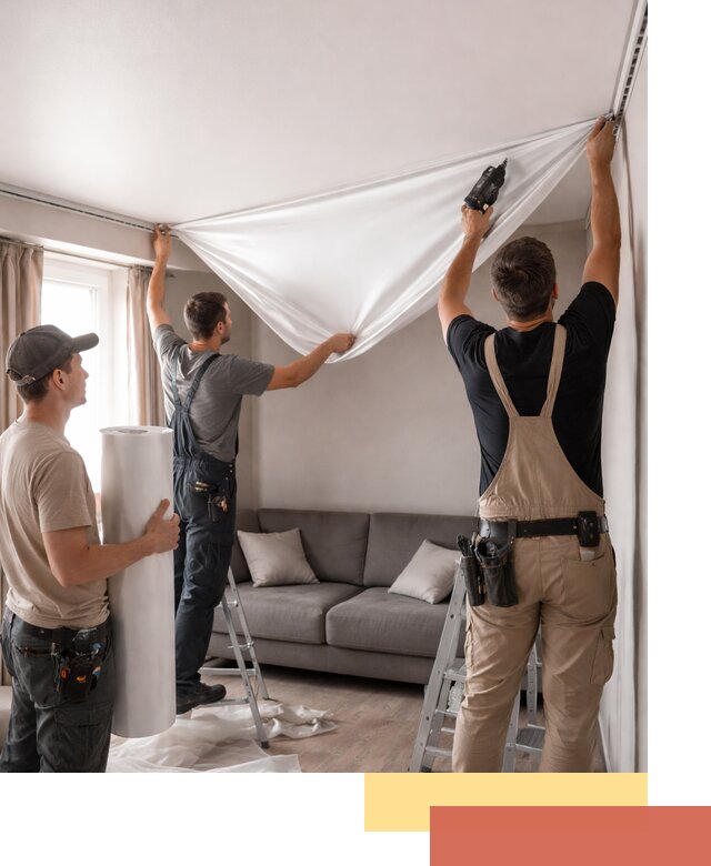 Монтаж сатинового натяжного потолка в Лысьве качественно и быстро