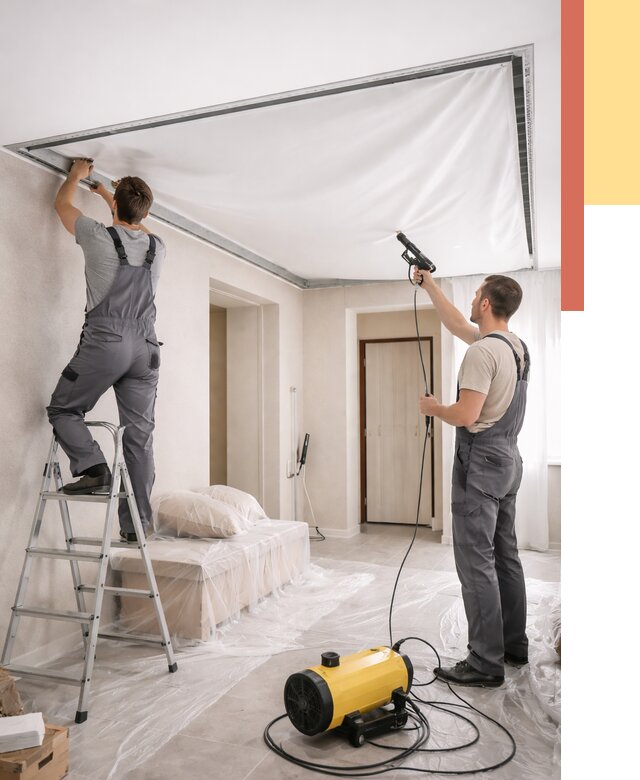 Монтаж натяжного потолка в прихожей в Лысьве от 2718 руб. под ключ | ОТДЕЛОЧНИК-Лсь