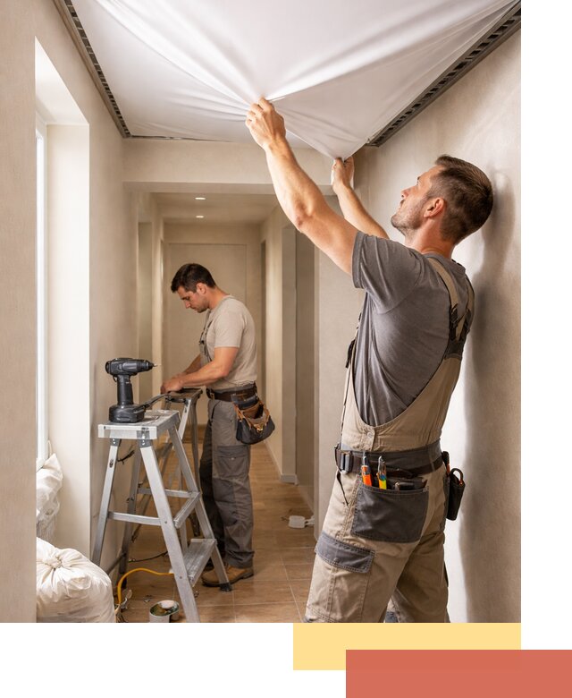 Монтаж натяжного потолка в прихожей в Лысьве