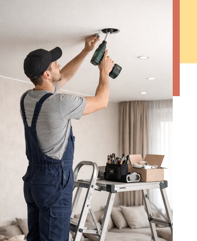 Установка и монтаж точечных светильников в натяжной потолок в Лысьве от 1846 руб. | ОТДЕЛОЧНИК-Лсь