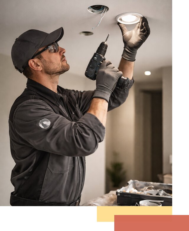 Установка точечных светильников в натяжной потолок в Лысьве