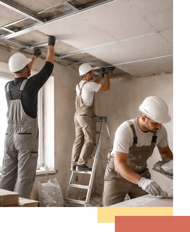 Одноуровневый потолок из гипсокартона в Лысьве — монтаж и отделка