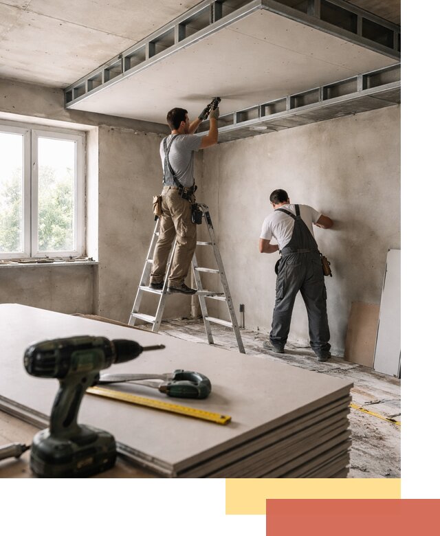 Двухуровневый потолок из гипсокартона в Лысьве