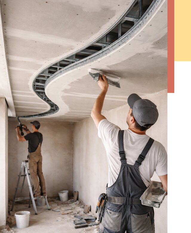 Криволинейный потолок из гипсокартона в Лысьве от 2154 руб./м2 | ОТДЕЛОЧНИК-Лсь