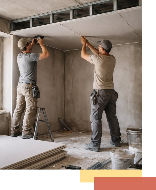 Короб из гипсокартона на потолке под ключ в Лысьве