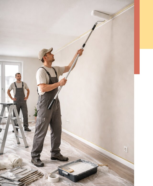 Покраска потолка из гипсокартона в Лысьве от 4616 руб./м2 — услуги под ключ | ОТДЕЛОЧНИК-Лсь