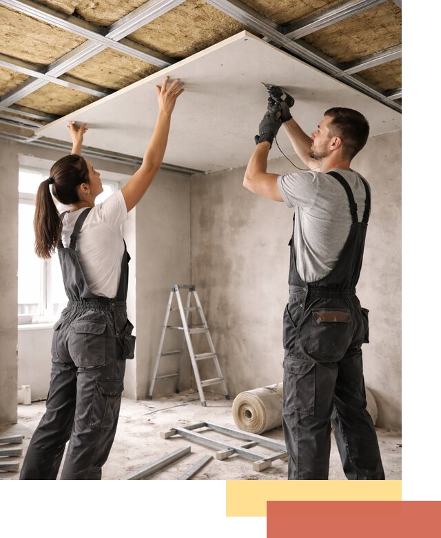 Звукоизоляция потолка из ГКЛ в Лысьве профессионально и надежно