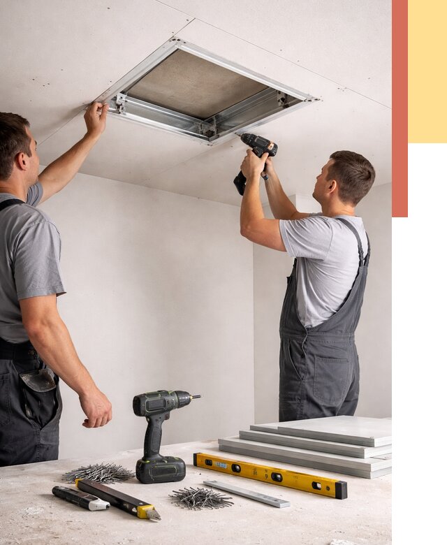 Установка люка в потолок ГКЛ в Лысьве от 2564 руб. под ключ | ОТДЕЛОЧНИК-Лсь