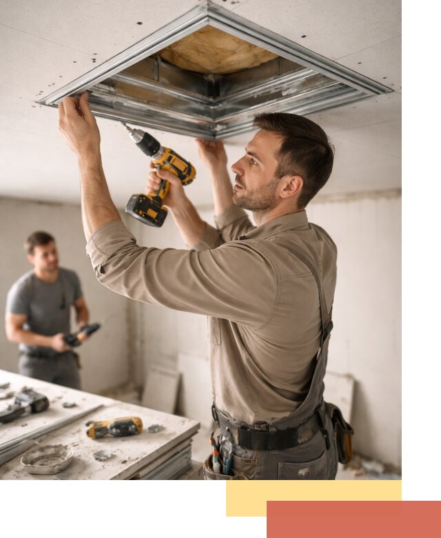 Монтаж люка в потолок из ГКЛ в Лысьве