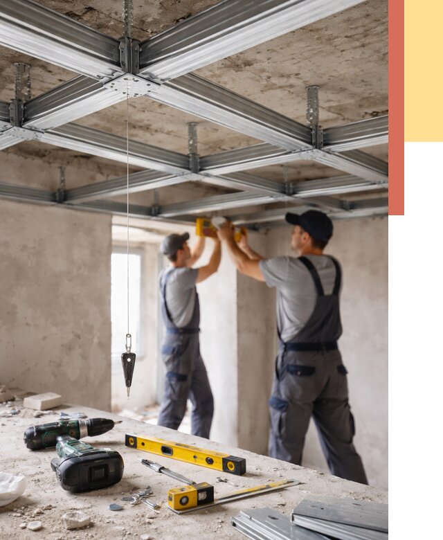 Монтаж каркаса потолка из профиля в Лысьве от 4616 руб. — услуги ОТДЕЛОЧНИК-Лсь
