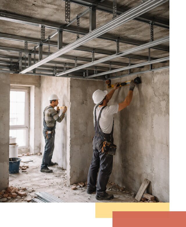 Монтаж каркаса потолка из профильного профиля в Лысьве