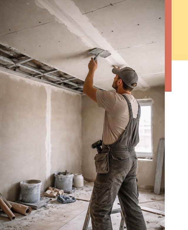 Ремонт потолка из гипсокартона в Лысьве от 667 руб./м² — быстро и недорого | ОТДЕЛОЧНИК-Лсь