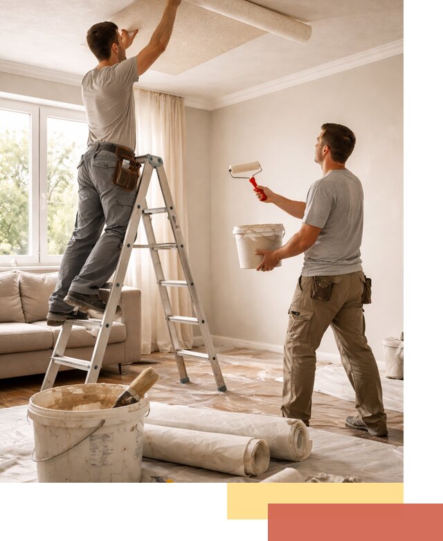 Поклейка обоев на потолок в Лысьве — качественно и быстро