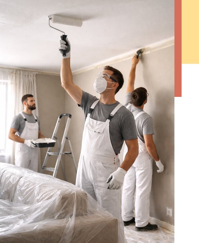 Покраска потолка водоэмельсионной краской в Лысьве от 2257 руб/м² — услуги под ключ | ОТДЕЛОЧНИК-Лсь