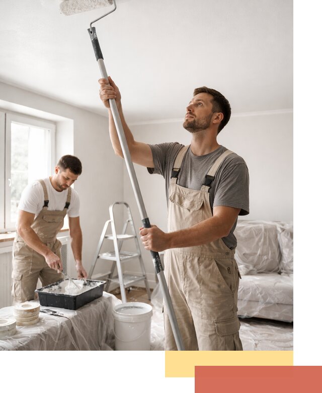 Покраска потолка водоэмульсионной краской в Лысьве