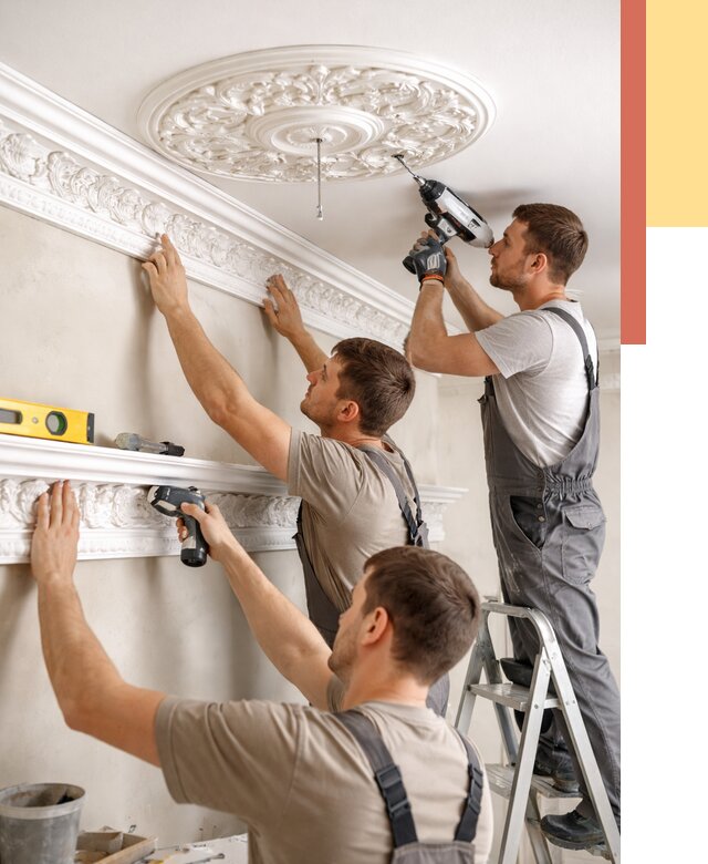 Монтаж лепнины на потолок в Лысьве от 3282 руб. быстро и недорого | ОТДЕЛОЧНИК-Лсь