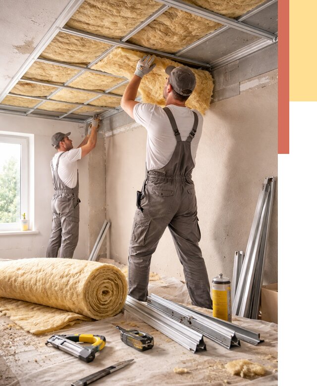 Утепление потолка в Лысьве от 7385 руб/м2 — недорого, быстро, под ключ | ОТДЕЛОЧНИК-Лсь