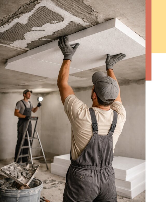 Утепление потолка пенопластом в Лысьве от 4616 руб/м2 — недорого и быстро | ОТДЕЛОЧНИК-Лсь